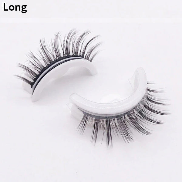 Self-Adhesive False Eyelashes No Glue Heat-Activated Reusable Lash Strips Natural Volume Long Styles Easy Apply 3-Second Hold Washable | Thomler