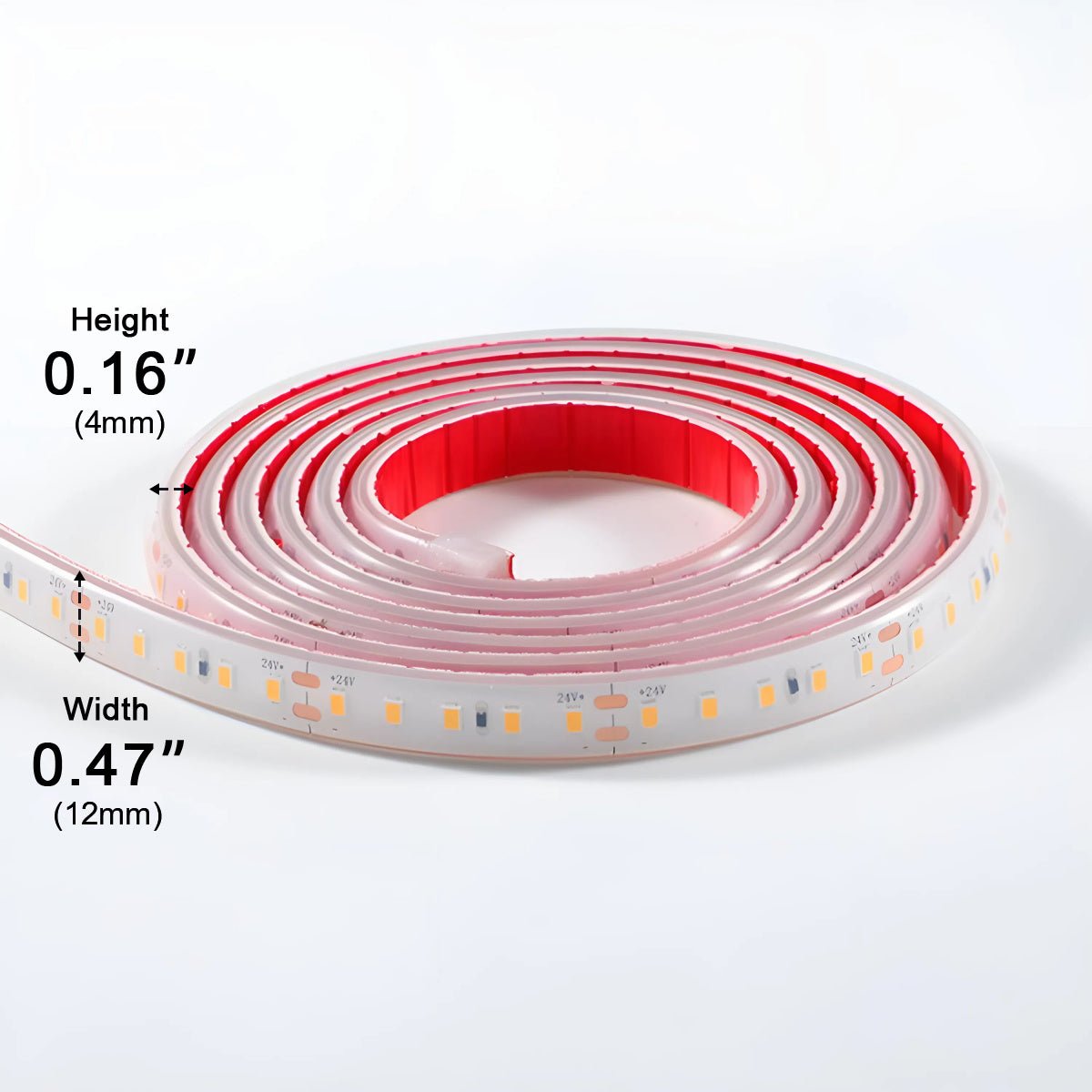 LED Light Strip Silicone 1.2 cm Waterproof Warm White Outdoor Stair Path Recessed Flexible Garden Pool Lighting 24V | Thomler
