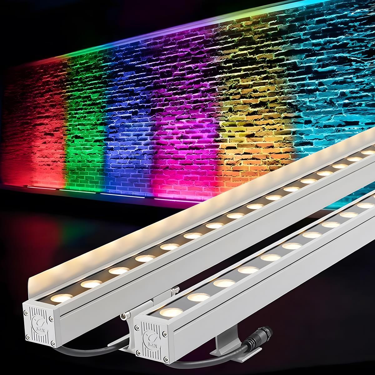 LED Wall Washer Aluminium 100.0 cm RGB Outdoor Facade Garden Lighting Dimmable Waterproof Architectural Strip Light | Thomler