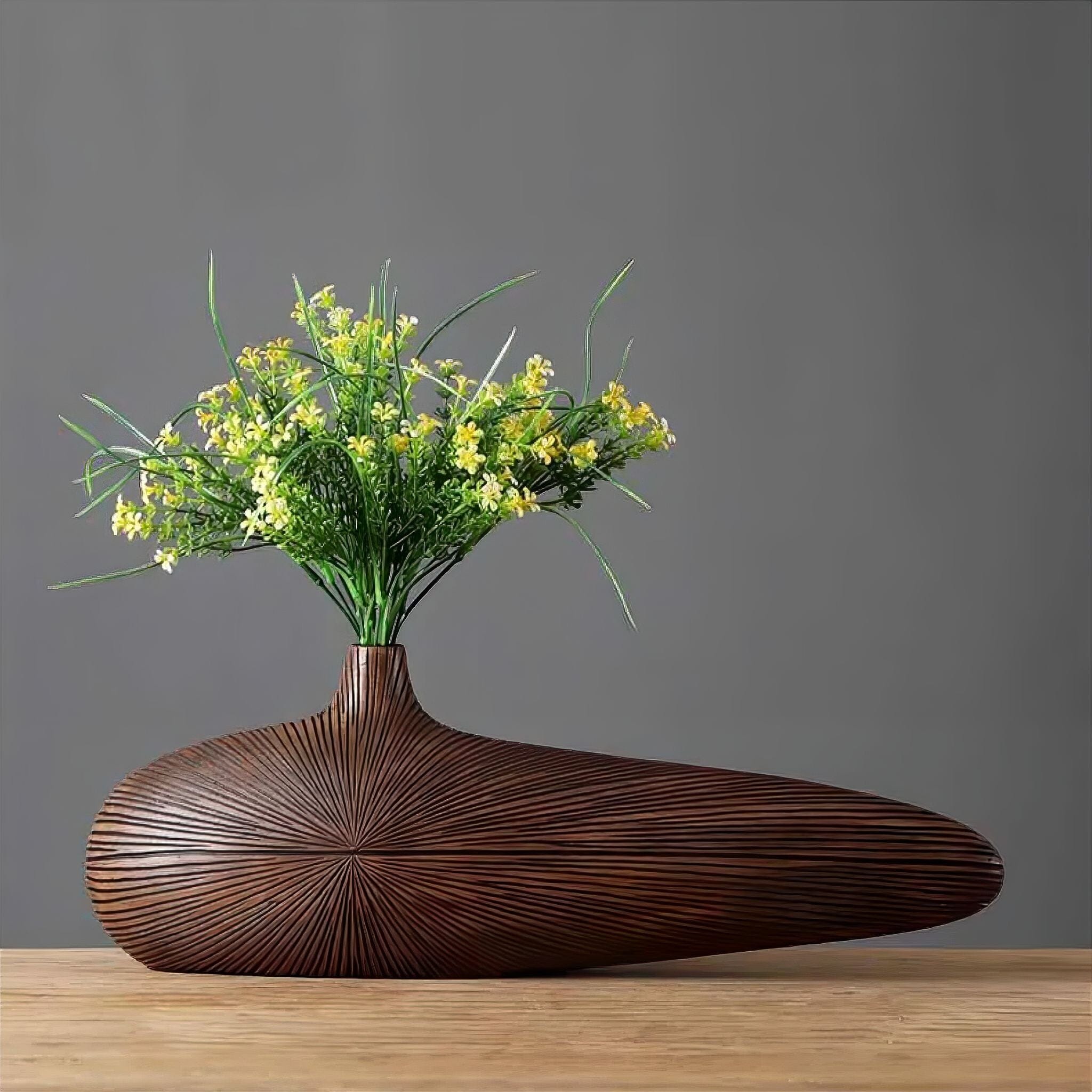 Vase Resin Wood Look 51.0 cm (20.1") Decorative Living Room Sculptural Flower Vase Japandi Boho Home Décor | Thomler