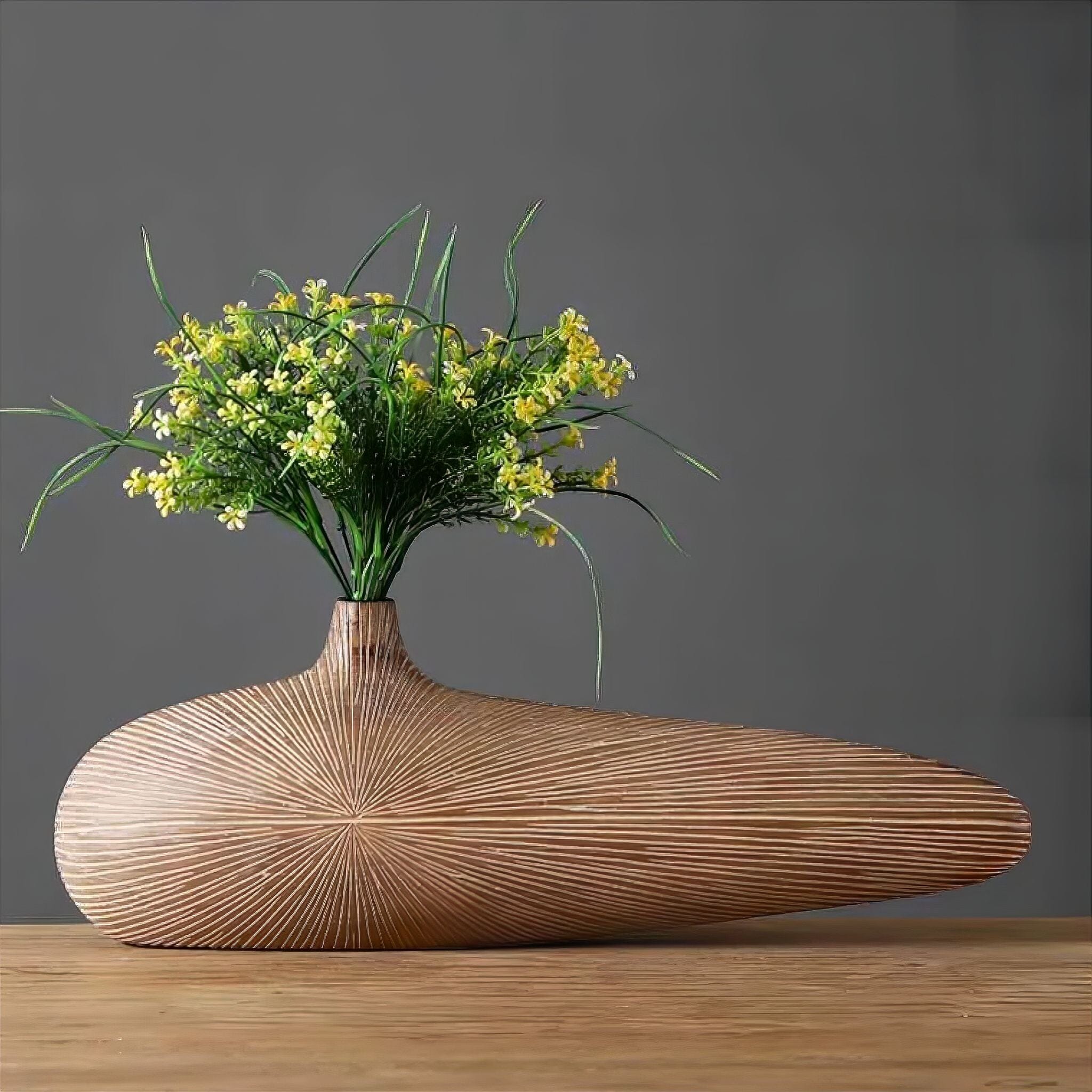 Vase Resin Wood Look 51.0 cm (20.1") Decorative Living Room Sculptural Flower Vase Japandi Boho Home Décor | Thomler