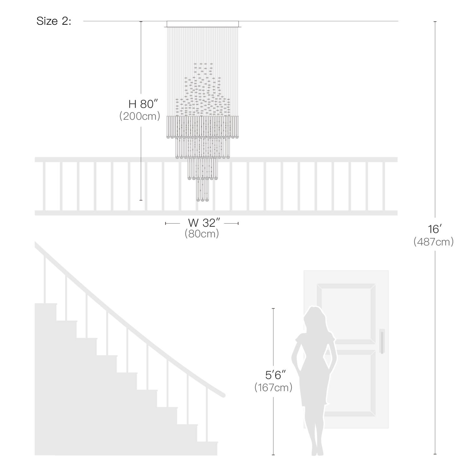 Tiered Crystal Chandelier with Cascading Glass Drops for Foyer, Staircase & High Ceilings – Adjustable Height Modern Lighting Fixture | Thomler