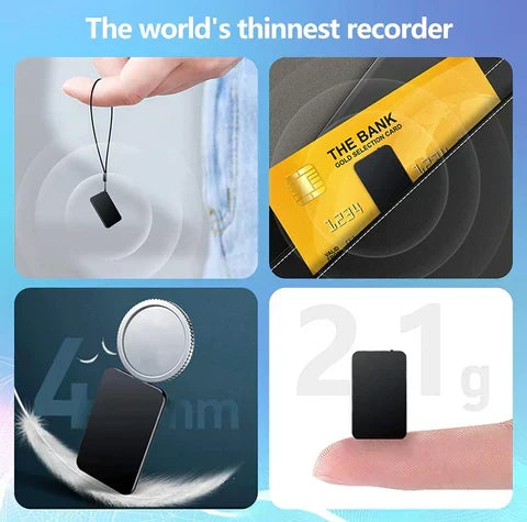 Voice-Activated Digital Audio Recorder – Ultra-Compact Pocket-Size Device with 16GB Memory, 50-Hour Battery & OTG Support for Interviews | Thomler