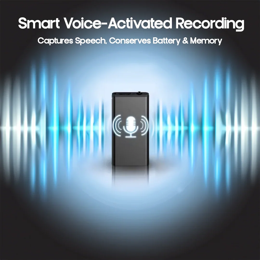 Voice-Activated Digital Audio Recorder – Ultra-Compact Pocket-Size Device with 16GB Memory, 50-Hour Battery & OTG Support for Interviews | Thomler
