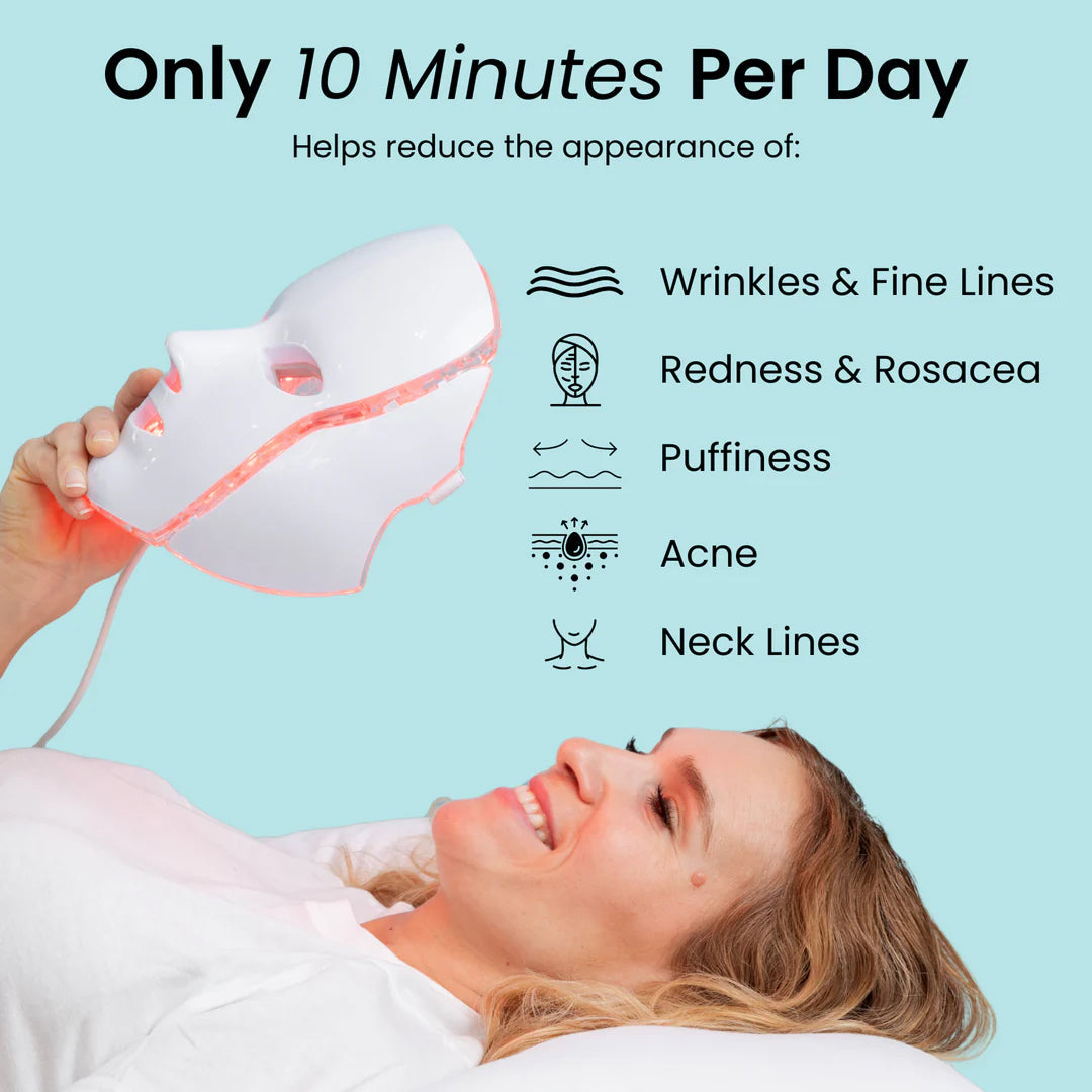 LED Light Therapy Face Mask for Anti-Aging, Acne & Skin Rejuvenation – Professional Multi-Color Photon Treatment System with Remote | Thomler