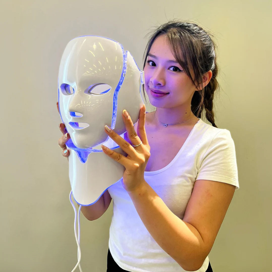 LED Light Therapy Face Mask for Anti-Aging, Acne & Skin Rejuvenation – Professional Multi-Color Photon Treatment System with Remote | Thomler