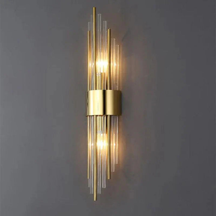 Crystal Wall Sconce with LED Light – Modern Gold or Black Finish for Bedroom, Hallway, Living Room – 14 in to 22 in | Thomler