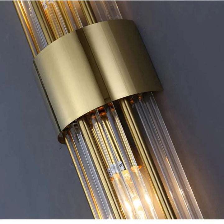 Crystal Wall Sconce with LED Light – Modern Gold or Black Finish for Bedroom, Hallway, Living Room – 14 in to 22 in | Thomler