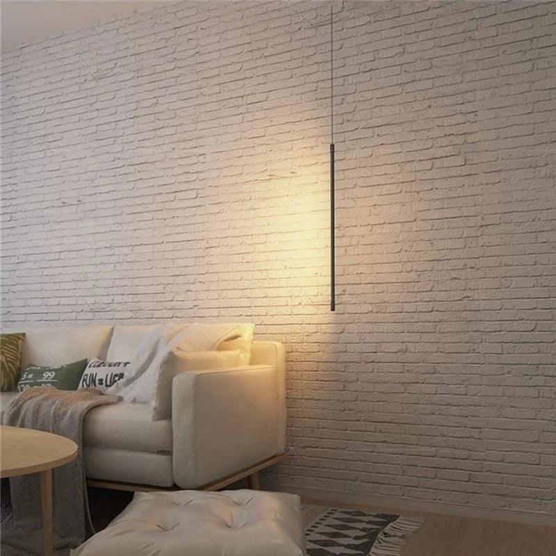 Pendant Light Aluminium LED 40.0 cm Black Bedroom Bedside Hanging Ceiling Lamp Adjustable Modern Minimalist Lighting | Thomler