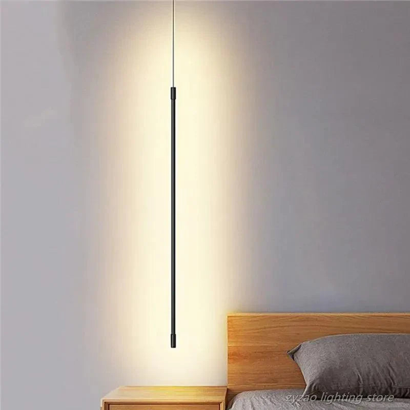 Pendant Light Aluminium LED 40.0 cm Black Bedroom Bedside Hanging Ceiling Lamp Adjustable Modern Minimalist Lighting | Thomler