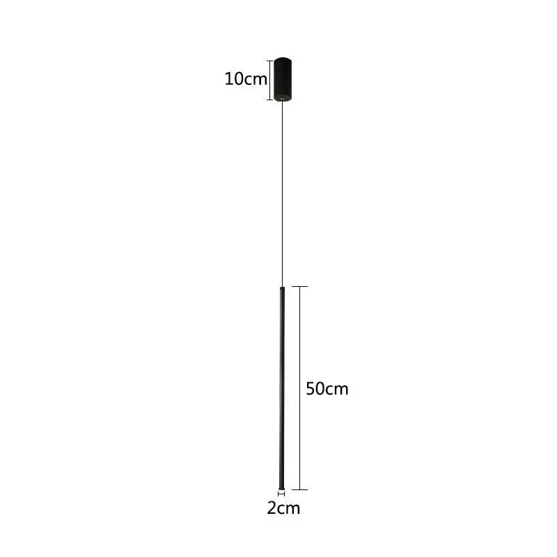 Pendant Light Aluminium LED 40.0 cm Black Bedroom Bedside Hanging Ceiling Lamp Adjustable Modern Minimalist Lighting | Thomler