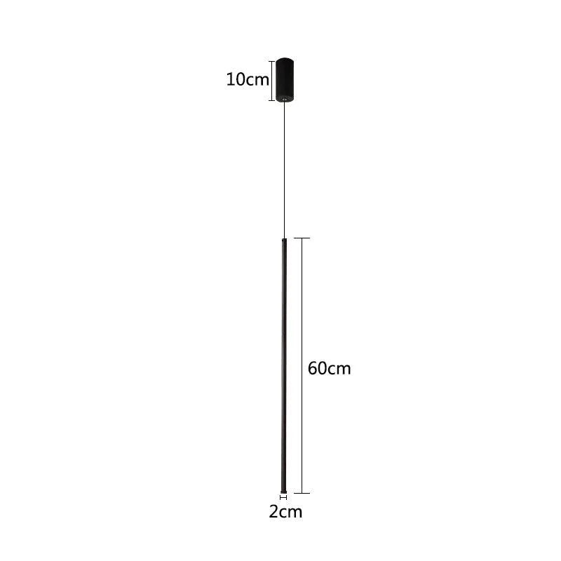 Pendant Light Aluminium LED 40.0 cm Black Bedroom Bedside Hanging Ceiling Lamp Adjustable Modern Minimalist Lighting | Thomler