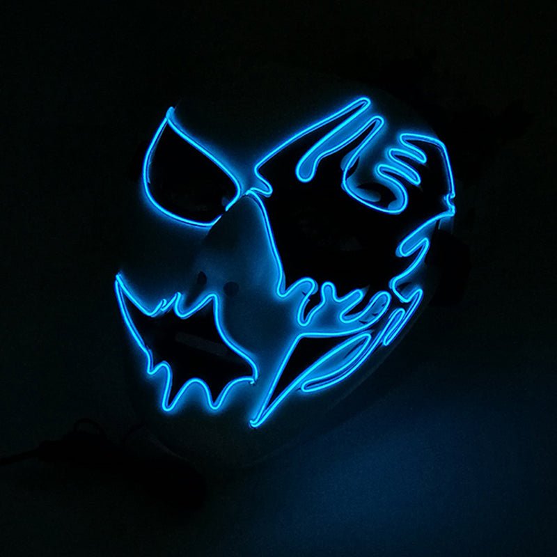 Light-Up Fright Face – Battery-Powered Glowing Party Mask with 3 Flash Modes for Halloween, Cosplay & Night Events | Thomler