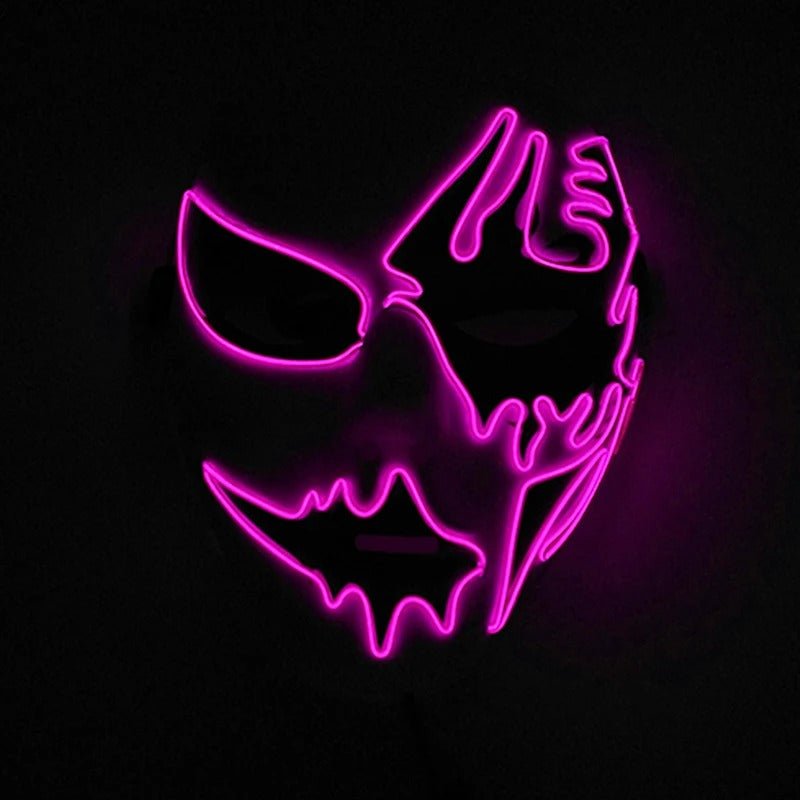 Light-Up Fright Face – Battery-Powered Glowing Party Mask with 3 Flash Modes for Halloween, Cosplay & Night Events | Thomler