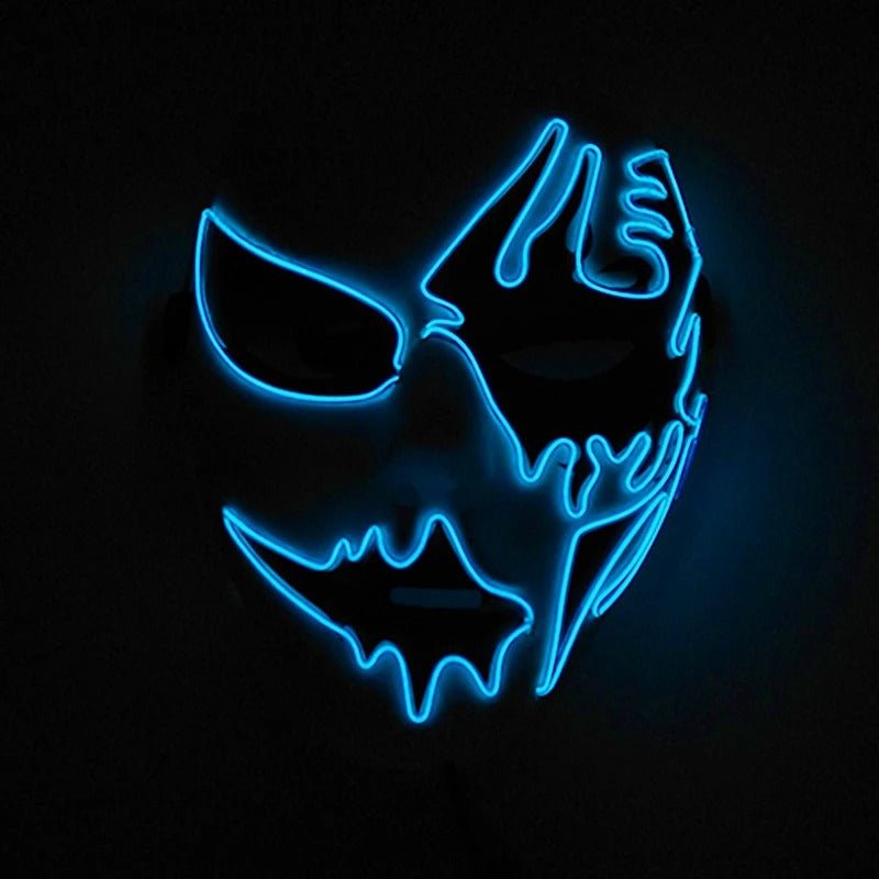 Light-Up Fright Face – Battery-Powered Glowing Party Mask with 3 Flash Modes for Halloween, Cosplay & Night Events | Thomler