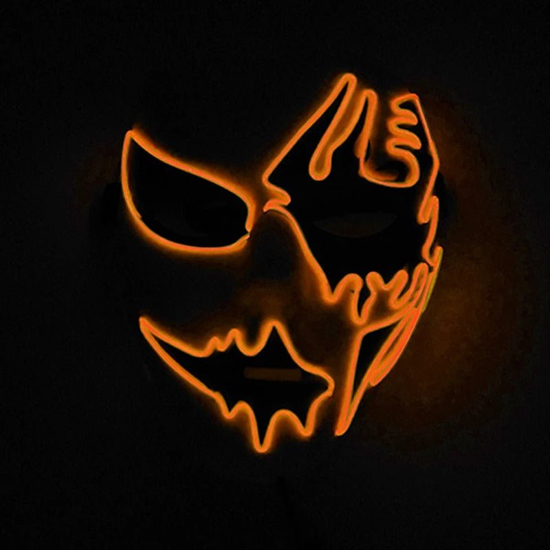 Light-Up Fright Face – Battery-Powered Glowing Party Mask with 3 Flash Modes for Halloween, Cosplay & Night Events | Thomler