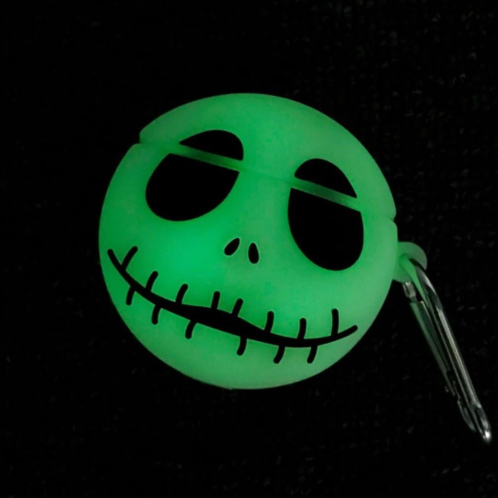Glow-in-the-Dark Skull Protective Case for AirPods with Secure Clip | Thomler