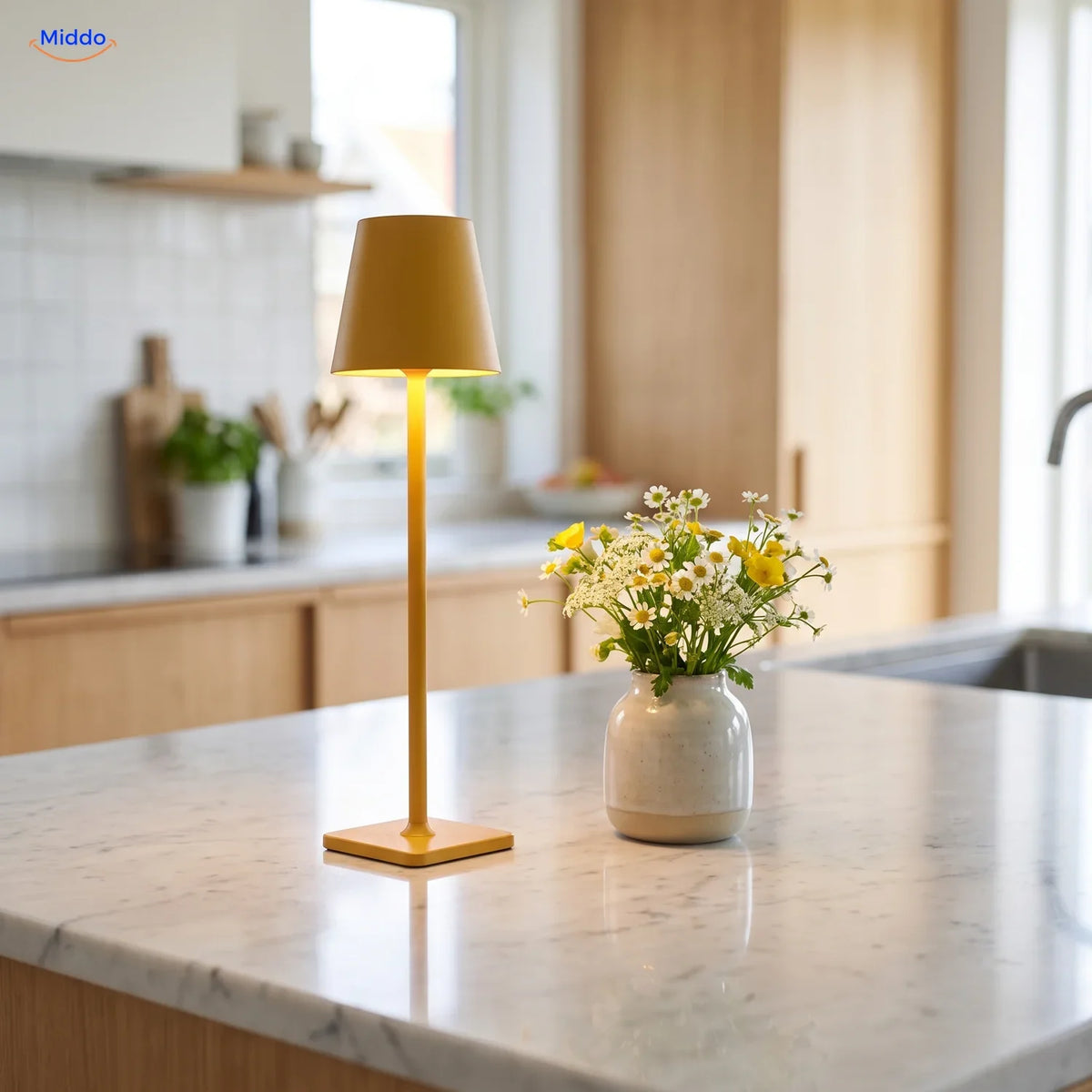 Rechargeable LED Table Lamp with Touch Dimmer, 24-Hour Runtime, USB-C Charging & IP54 Waterproof | Thomler