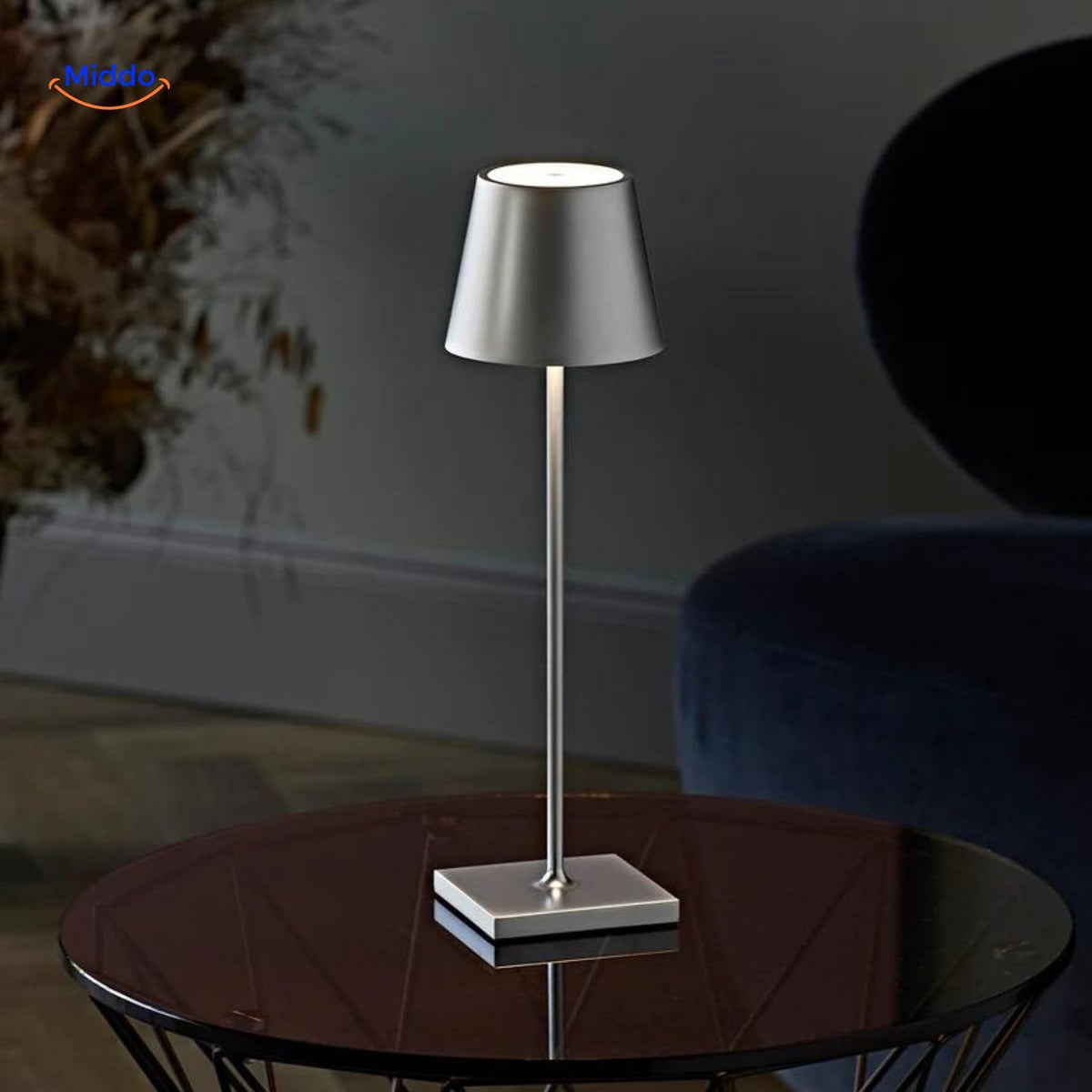 Rechargeable LED Table Lamp with Touch Dimmer, 24-Hour Runtime, USB-C Charging & IP54 Waterproof | Thomler