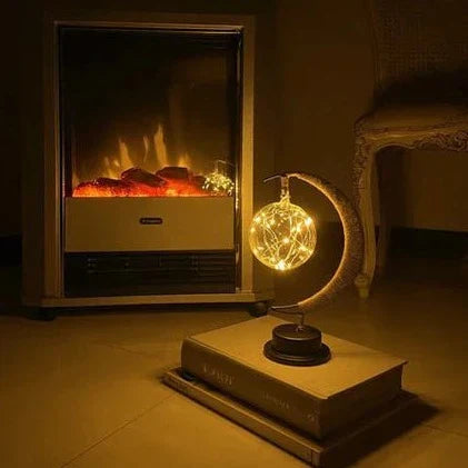 Table Lamp 11 in (28 cm) LED Celestial Moon Night Light Bedroom Living Room Decorative Lamp | Thomler