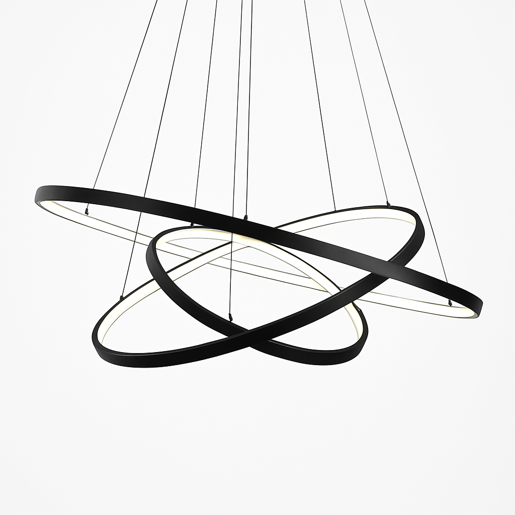 Modern LED Ring Pendant Light – Circular Hanging Chandelier for Dining Room, Living Room & Entryway | Contemporary Ceiling Fixture | Thomler
