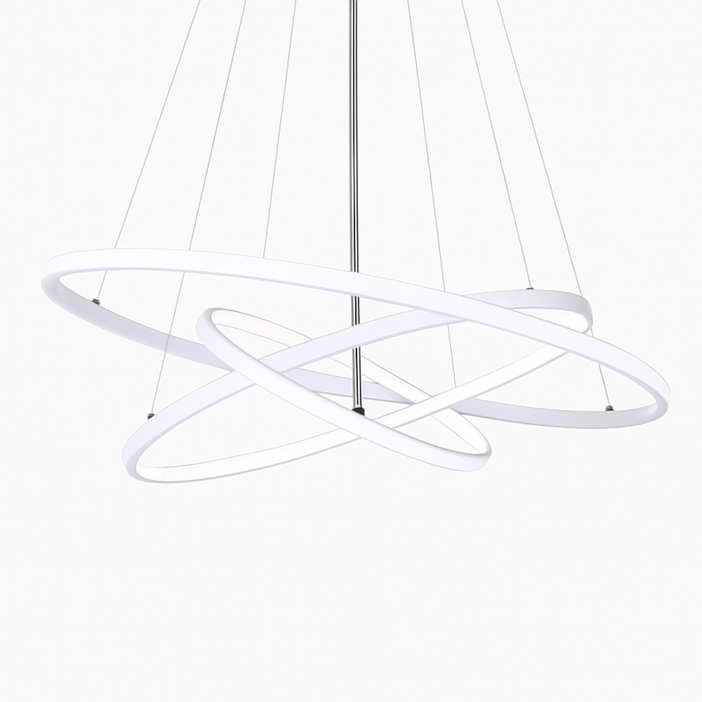 Modern LED Ring Pendant Light – Circular Hanging Chandelier for Dining Room, Living Room & Entryway | Contemporary Ceiling Fixture | Thomler
