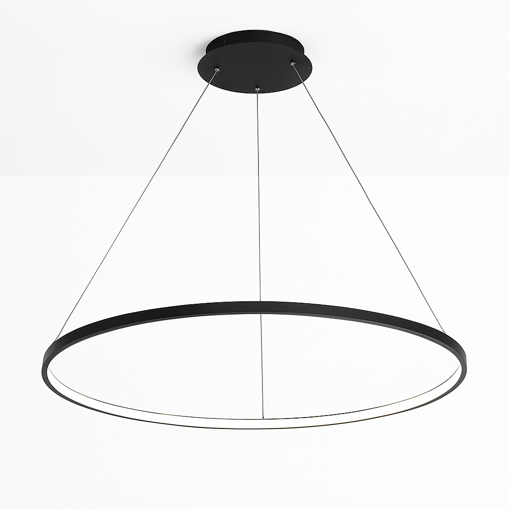 Modern LED Ring Pendant Light – Circular Hanging Chandelier for Dining Room, Living Room & Entryway | Contemporary Ceiling Fixture | Thomler