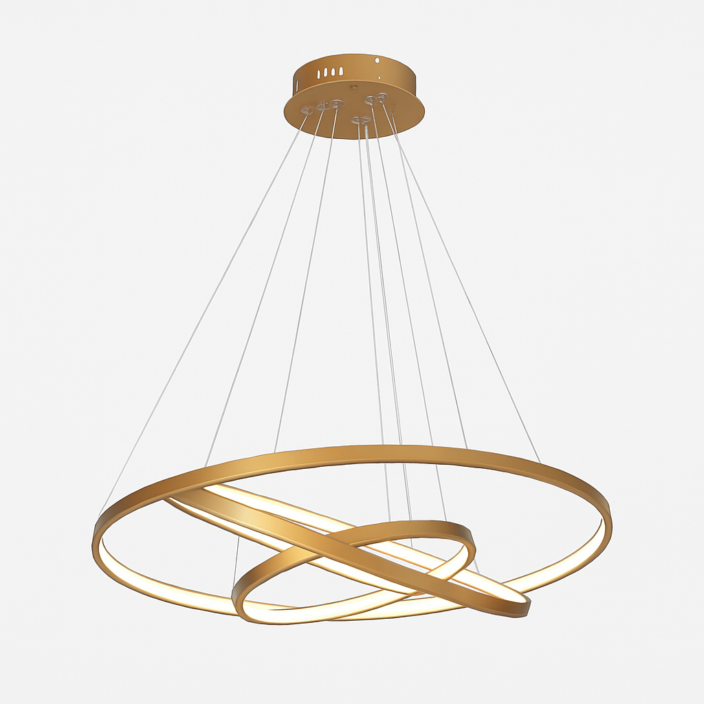 Pendant Light Metal LED Rings 40.0 cm Gold Dining Room Modern Hanging Ceiling Chandelier Sculptural Lighting | Thomler