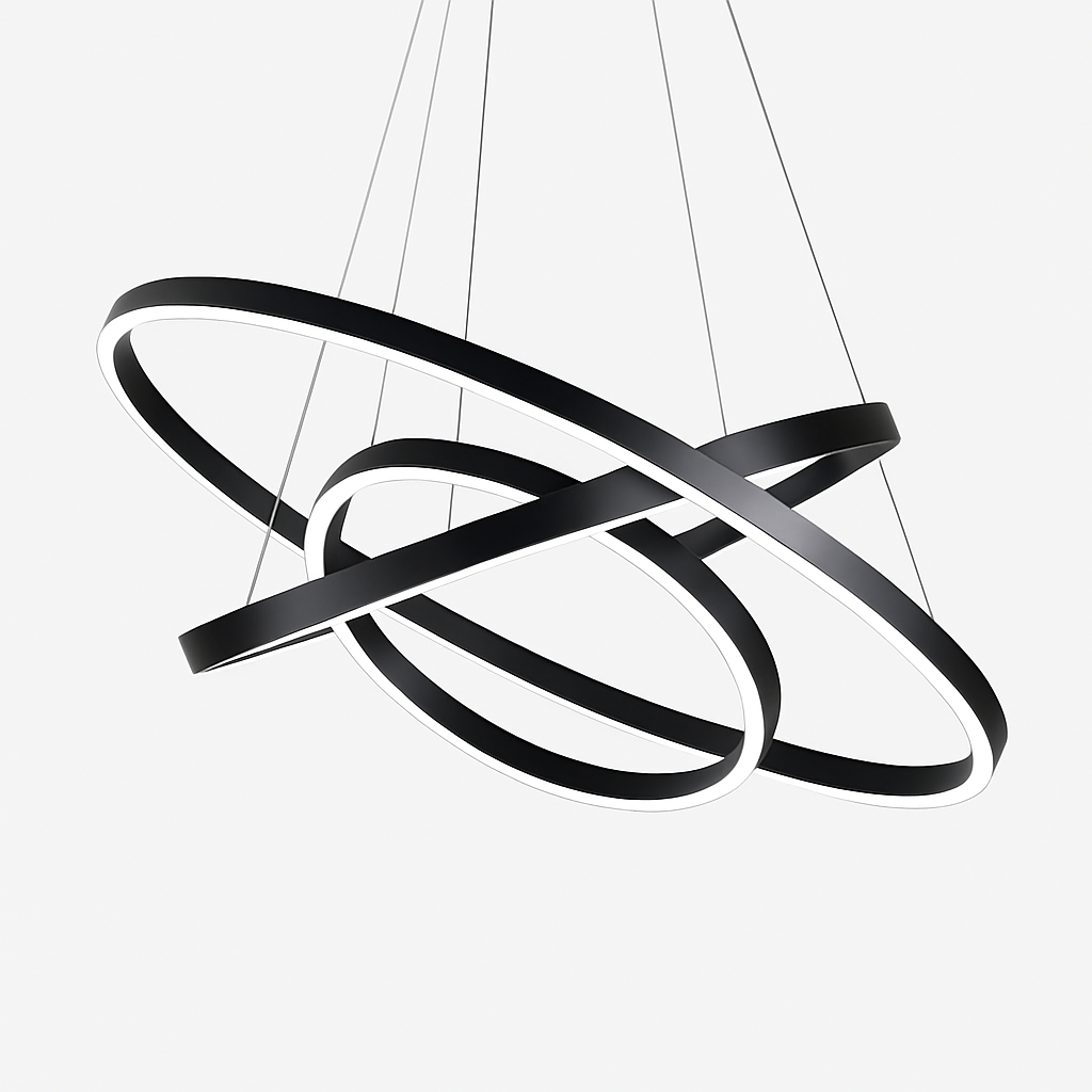 Modern Interlocking Ring Pendant Light with LED - Dimmable Aluminum Chandelier for Dining Room & Living Room | Thomler