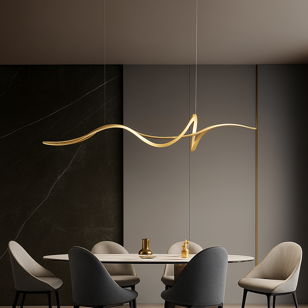 Pendant Light Alloy LED Dimmable 15.0–30.0 m² Dining Room Linear Ceiling Hanging Lamp Modern Scandinavian | Thomler