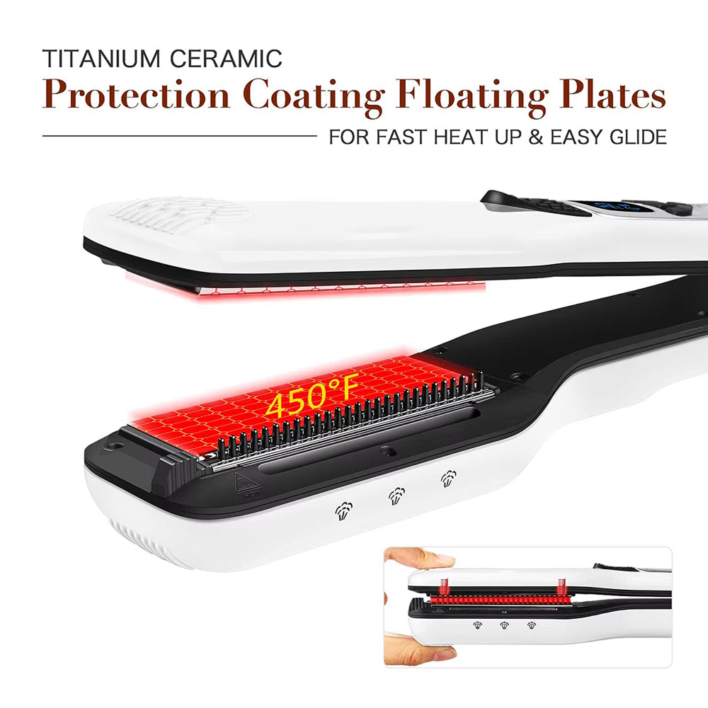 Ceramic Steam Hair Iron with Digital Display & Moisture Control for Silky Results | Thomler