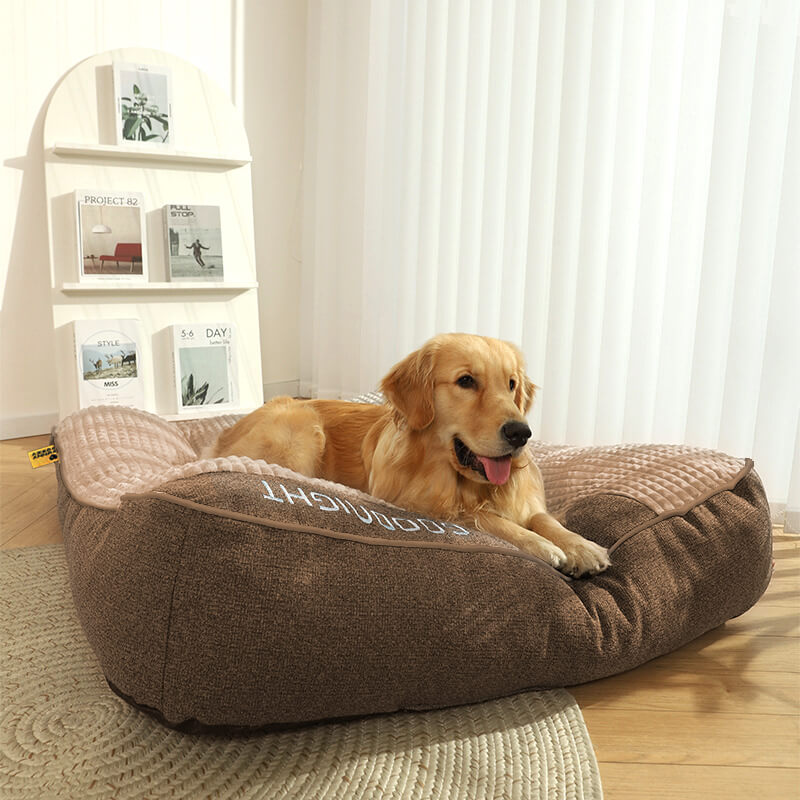 Elevated Edge Pet Bed with Raised Bolster – Plush Velour Orthopedic Dog Sleeping Mat for Joint Support, Removable Washable Cover, Medium | Thomler