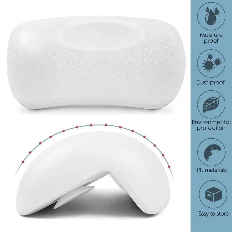 Bath Pillow with Suction Cups – Cushioned Neck Support for Tub & Spa Relaxation, Waterproof & Non-Slip for Home Bathing | Thomler