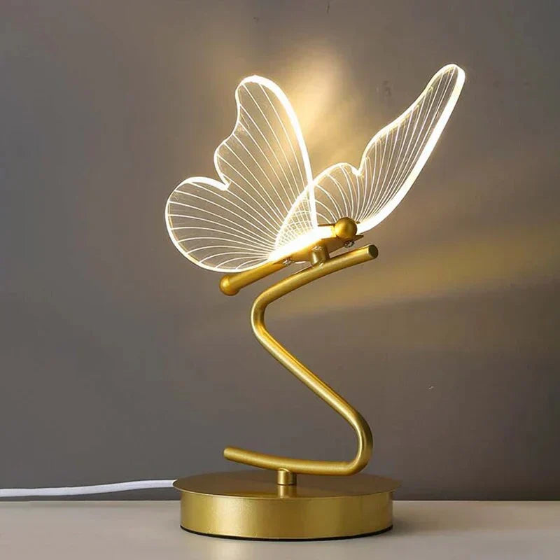 Decorative LED Desk Lamp with Butterfly Wing Design | Ambient Lighting for Home Office, Bedroom & Living Room | Modern Accent Lighting | Thomler