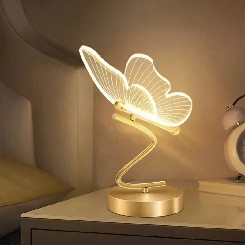 Decorative LED Desk Lamp with Butterfly Wing Design | Ambient Lighting for Home Office, Bedroom & Living Room | Modern Accent Lighting | Thomler