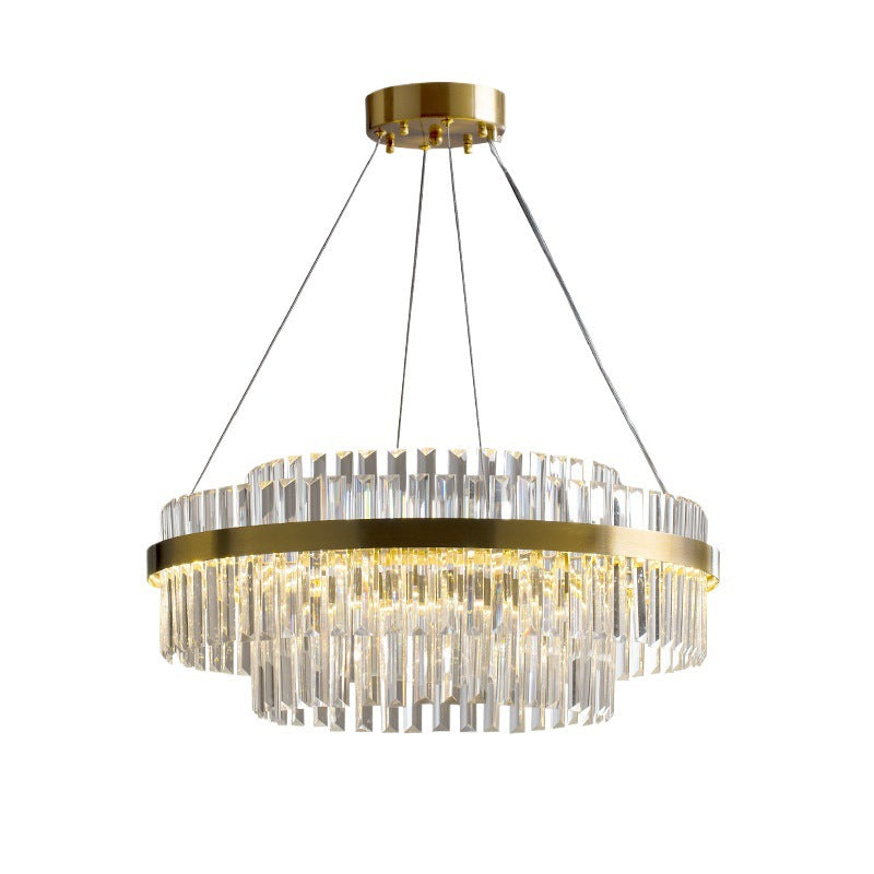 Cascading K9 Crystal Chandelier with Warm LED Light – Multi-Tiered Statement Fixture for Dining Room, Entryway & Living Space | Thomler