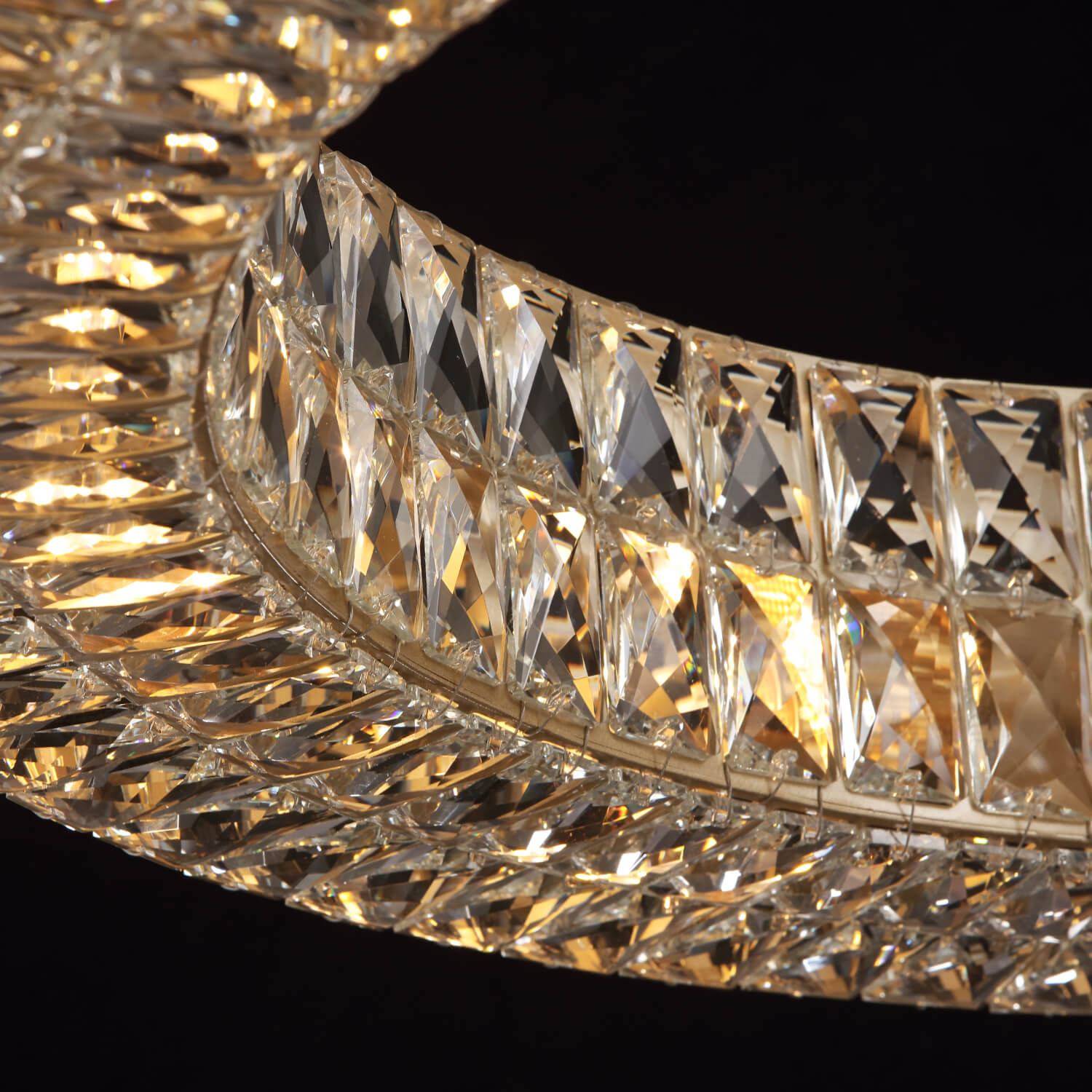 Double-Ring Crystal Chandelier in Gold or Silver Finish – Contemporary Candelabra-Style Hanging Light for Dining Room & Kitchen Island – 3 | Thomler