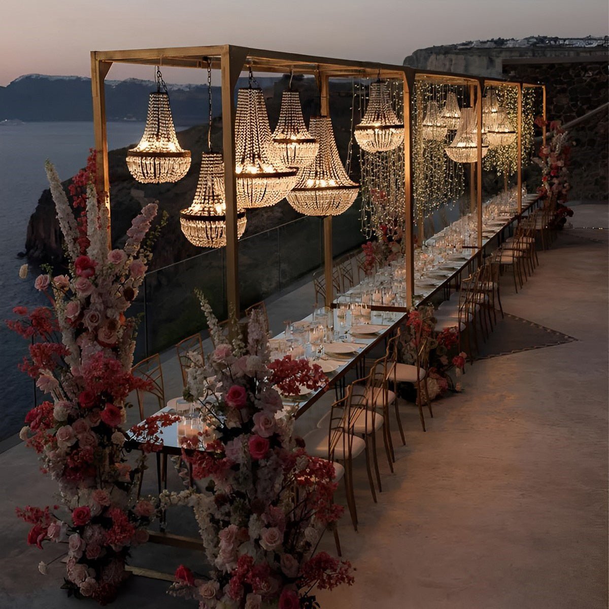 Weather-Resistant Hanging Pendant Fixture with Faceted Prisms for Patios & Events 12V LED Illumination | Thomler