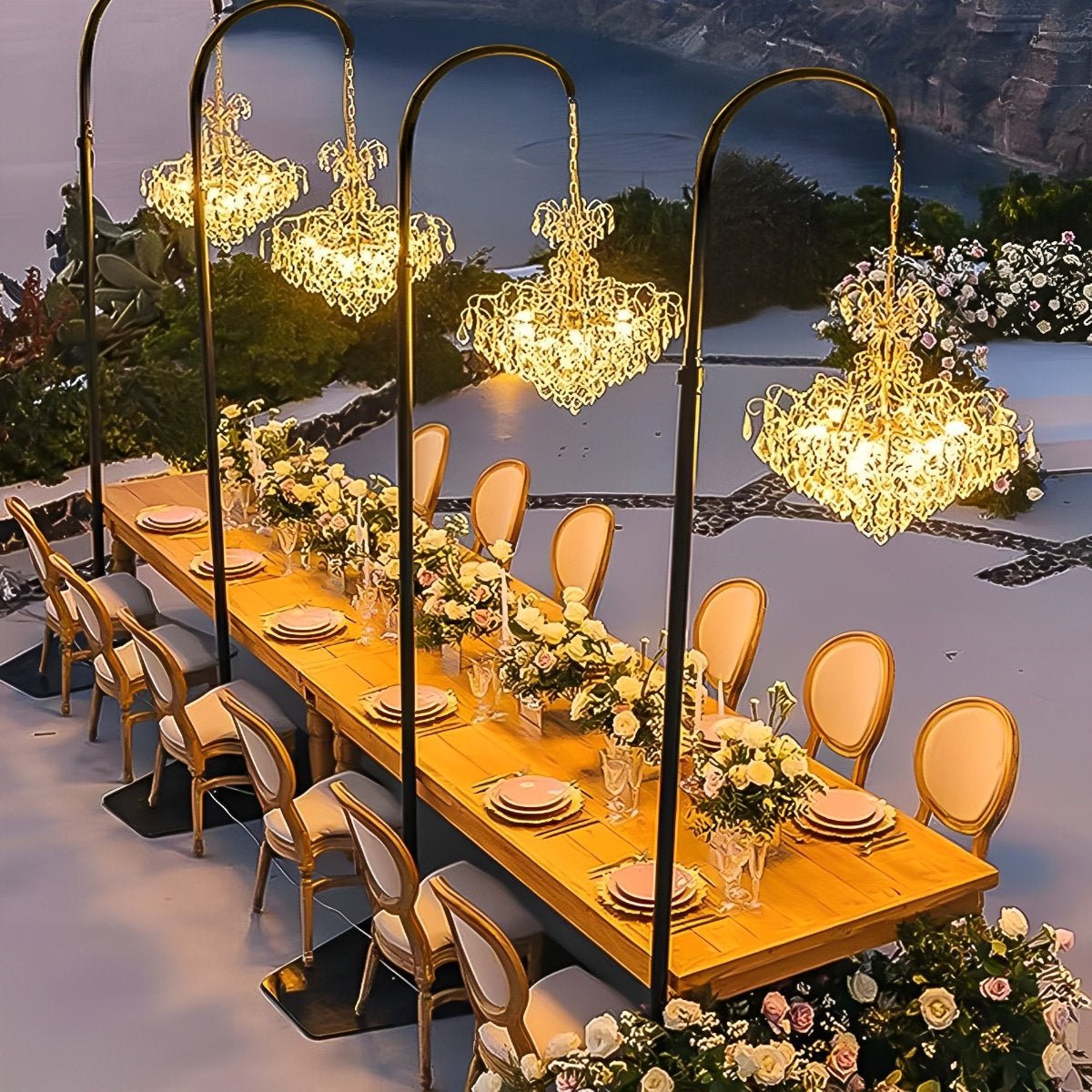 Weather-Resistant Hanging Pendant Fixture with Faceted Prisms for Patios & Events 12V LED Illumination | Thomler