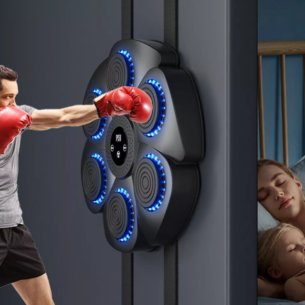 Interactive Rhythm Boxing Trainer with Light-Up Targets & Music Sync for Home Workouts, Cardio & Strength Training | Thomler