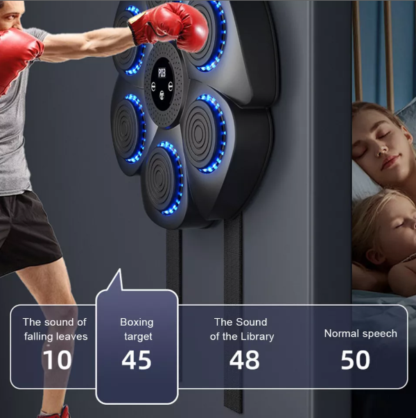 Interactive Rhythm Boxing Trainer with Light-Up Targets & Music Sync for Home Workouts, Cardio & Strength Training | Thomler
