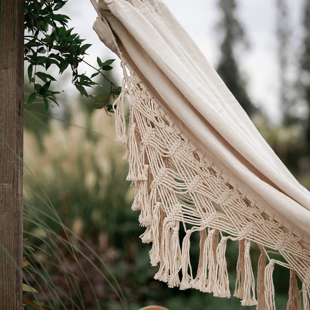 Hammock Cotton 79 in x 59 in 2-Person Indoor Outdoor Patio Boho Relaxation Swing | Thomler