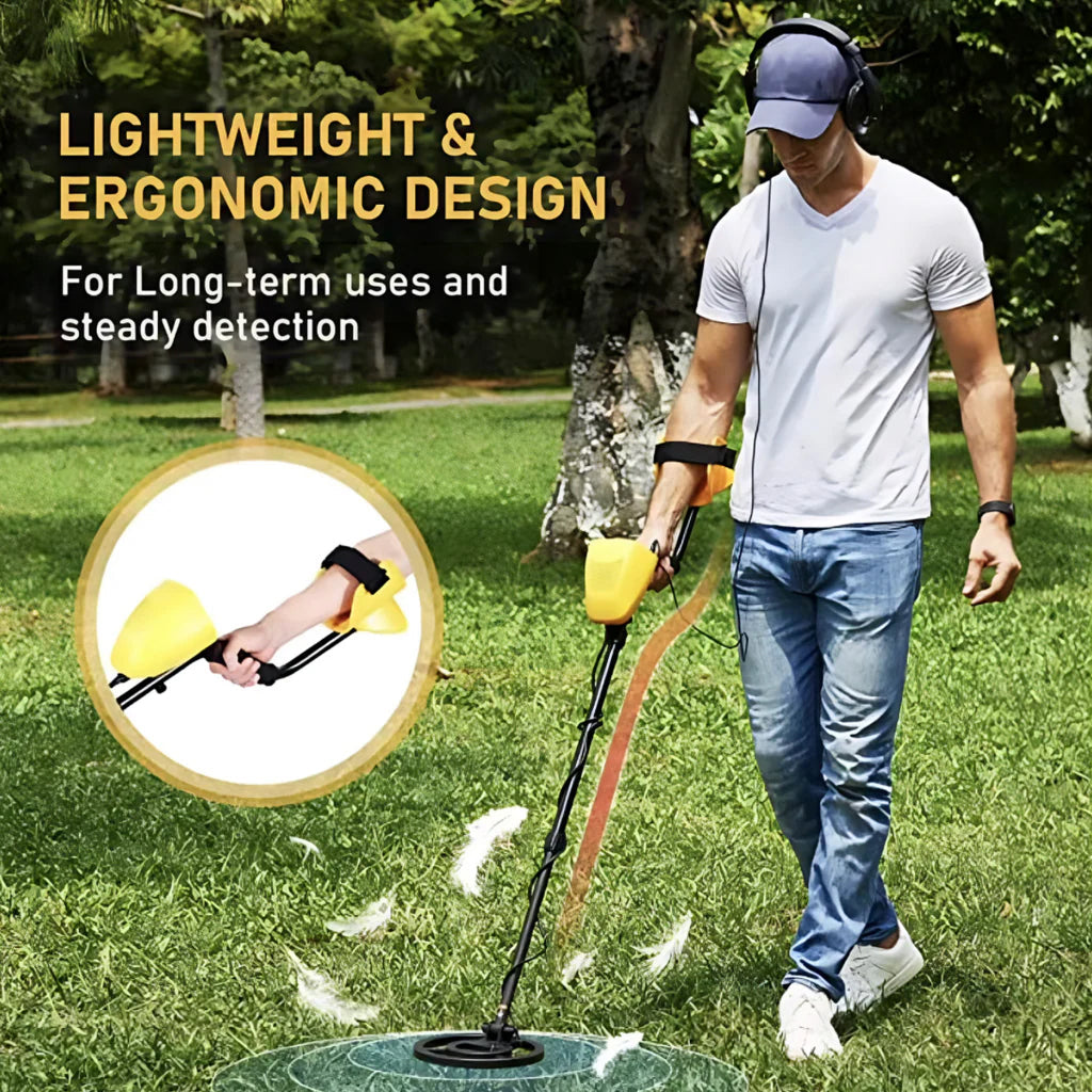Handheld Treasure Finder with Waterproof Coil & Adjustable Shaft for Gold, Silver, Coins & Relics | Beach & Land Detection | Thomler