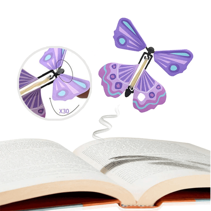 Wind-Up Flying Butterfly Surprise for Greeting Cards & Books | Novelty Gift Toy for Weddings Parties Birthdays | Thomler