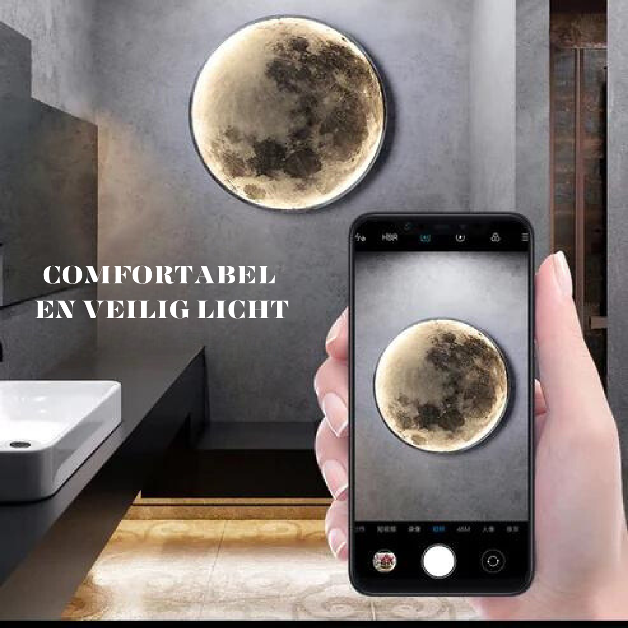 Wall Lamp Alloy LED 10.0–15.0 m² Dimmable Moon Bedroom Living Room Ambient Lighting Fixture | Thomler