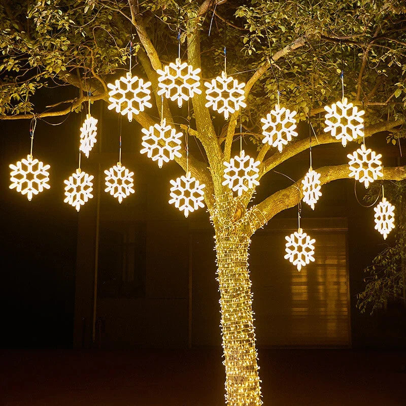 Outdoor LED Snowflake String Lights – Weatherproof Holiday Illumination for Patios, Yards & Porches | Thomler
