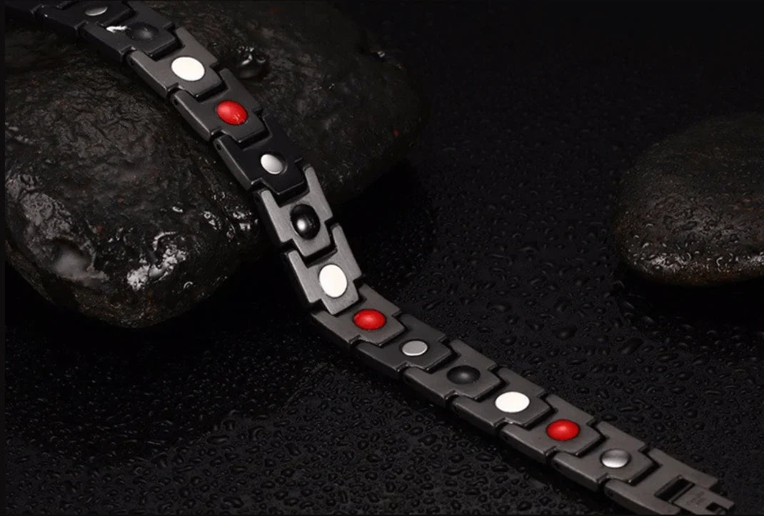 Magnetic Wellness Bracelet with Hematite Beads for Pain Relief & Circulation – Adjustable Stainless Steel Design | Thomler