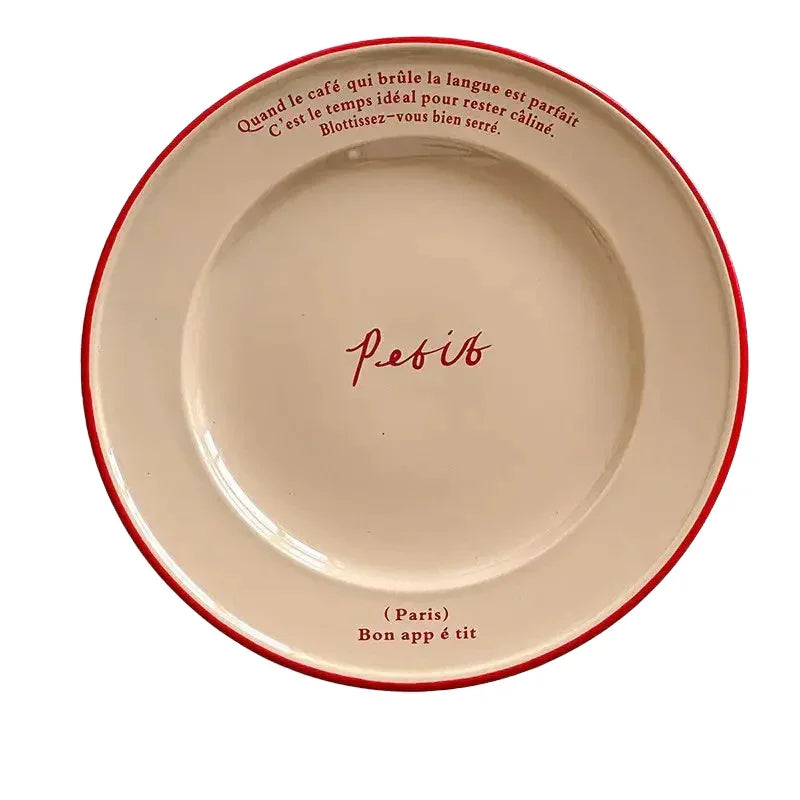 Decoratief Bord Pastel Frans Design Keramiek 20.5cm Ontbijt Tafelservies Cadeau | Sansoti
