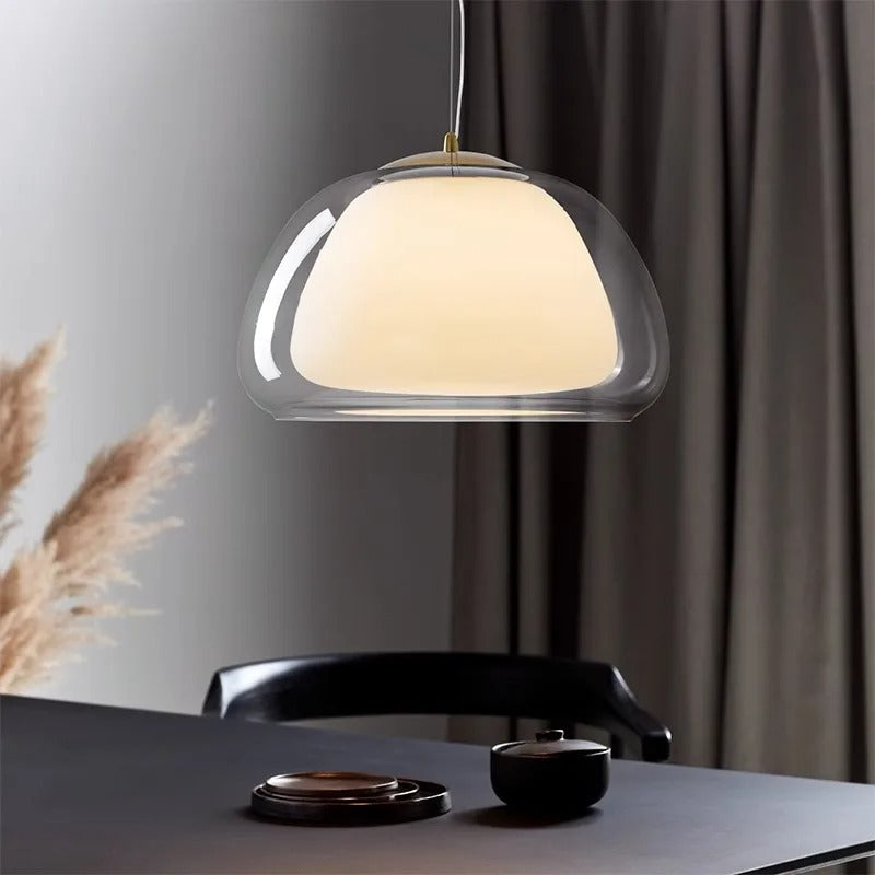 Translucent Globe Hanging Light Fixture Glass Dome Ceiling Lamp for Kitchen Island Dining Room Bedroom Modern | Thomler