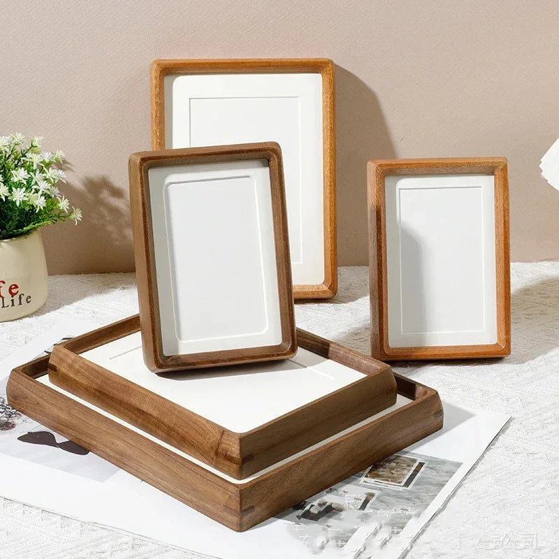Photo Frame Solid Wood A4 21.0 cm x 29.7 cm Display Living Room Office Picture Frame Rounded Corner Desktop Shelf Decor | Thomler